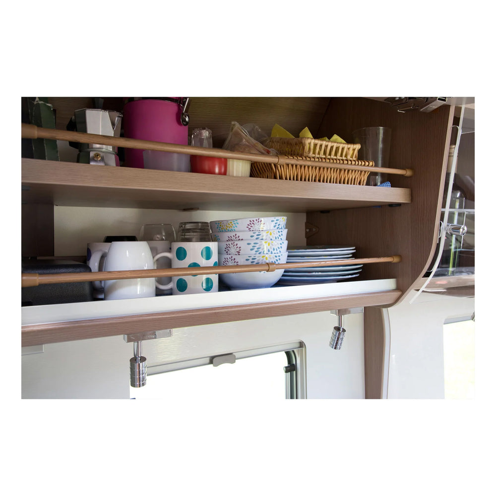 barkeeper® Aluminium Long (L) 41-71cm oak • Pack of 2 • Tension rod
