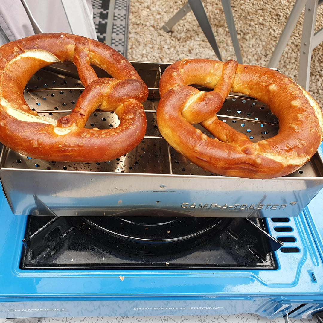CAMP-A-TOASTER® Edelstahl • Einzelteil • Bester 2-Scheiben-Camping-Toaster für Gaskocher
