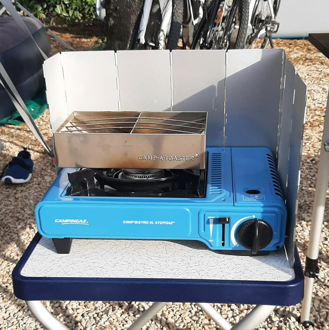 CAMP-A-TOASTER® Edelstahl • Einzelteil • Bester 2-Scheiben-Camping-Toaster für Gaskocher