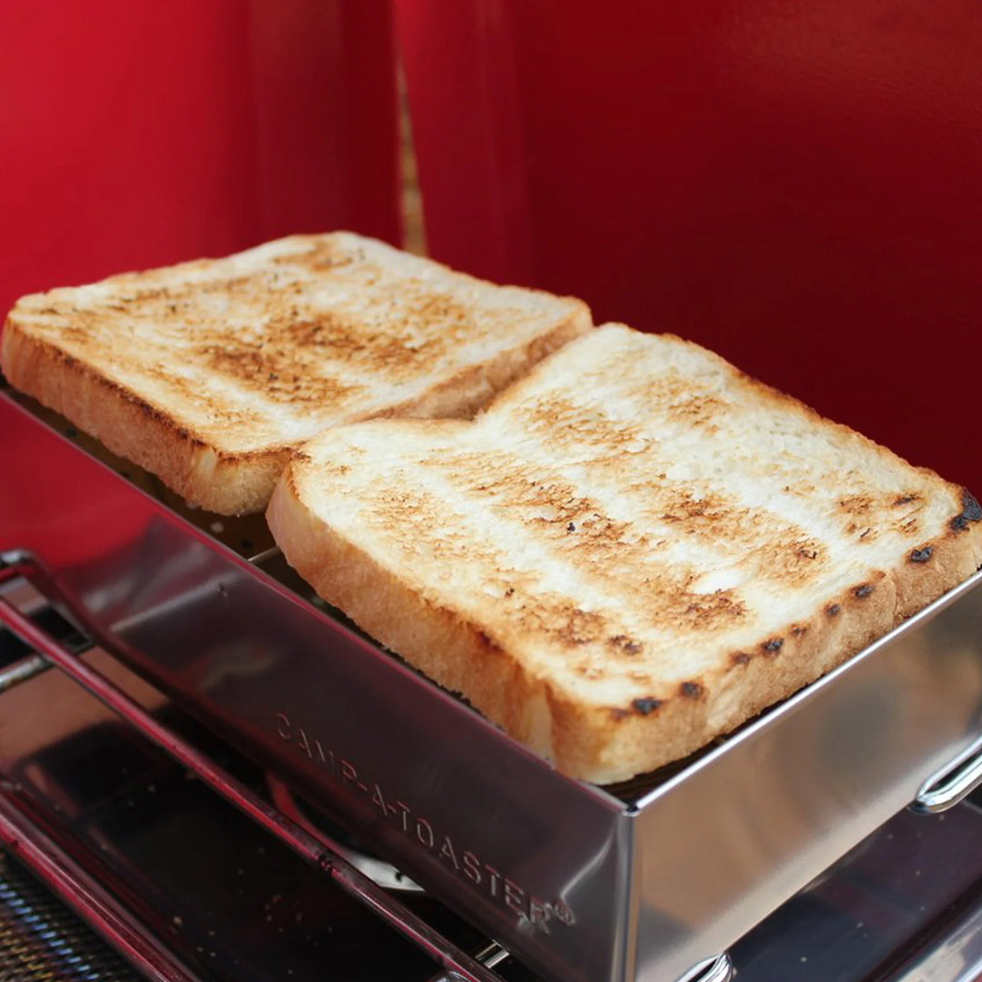 CAMP-A-TOASTER® Edelstahl • Einzelteil • Bester 2-Scheiben-Camping-Toaster für Gaskocher