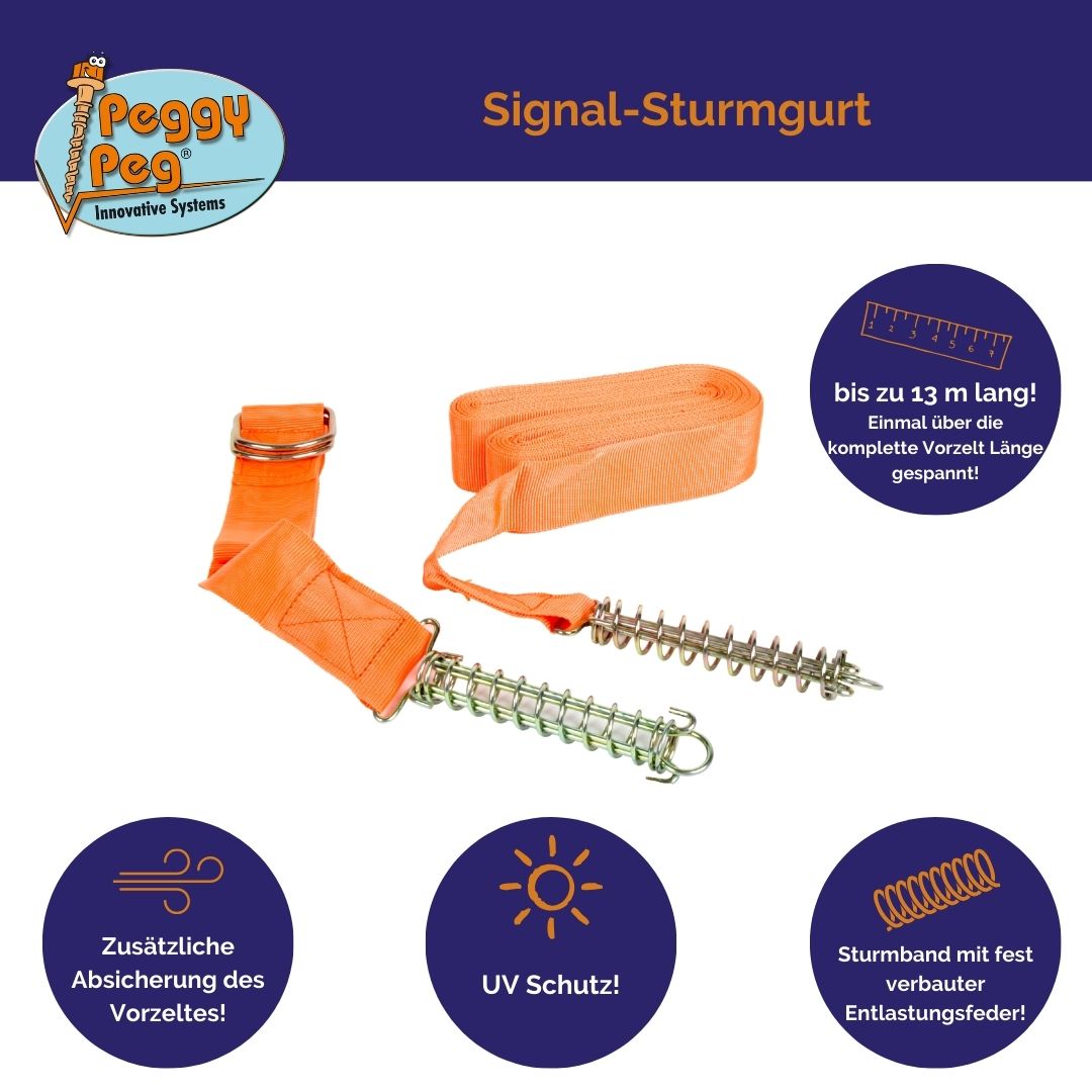 Peggy Peg Signal Storm Strap (up to 13m) orange • Single item (PP20)