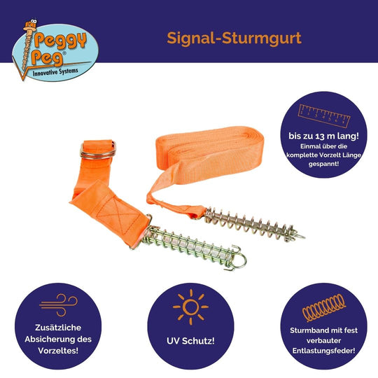 Peggy Peg Signal Storm Strap (up to 13m) orange • Single item (PP20)
