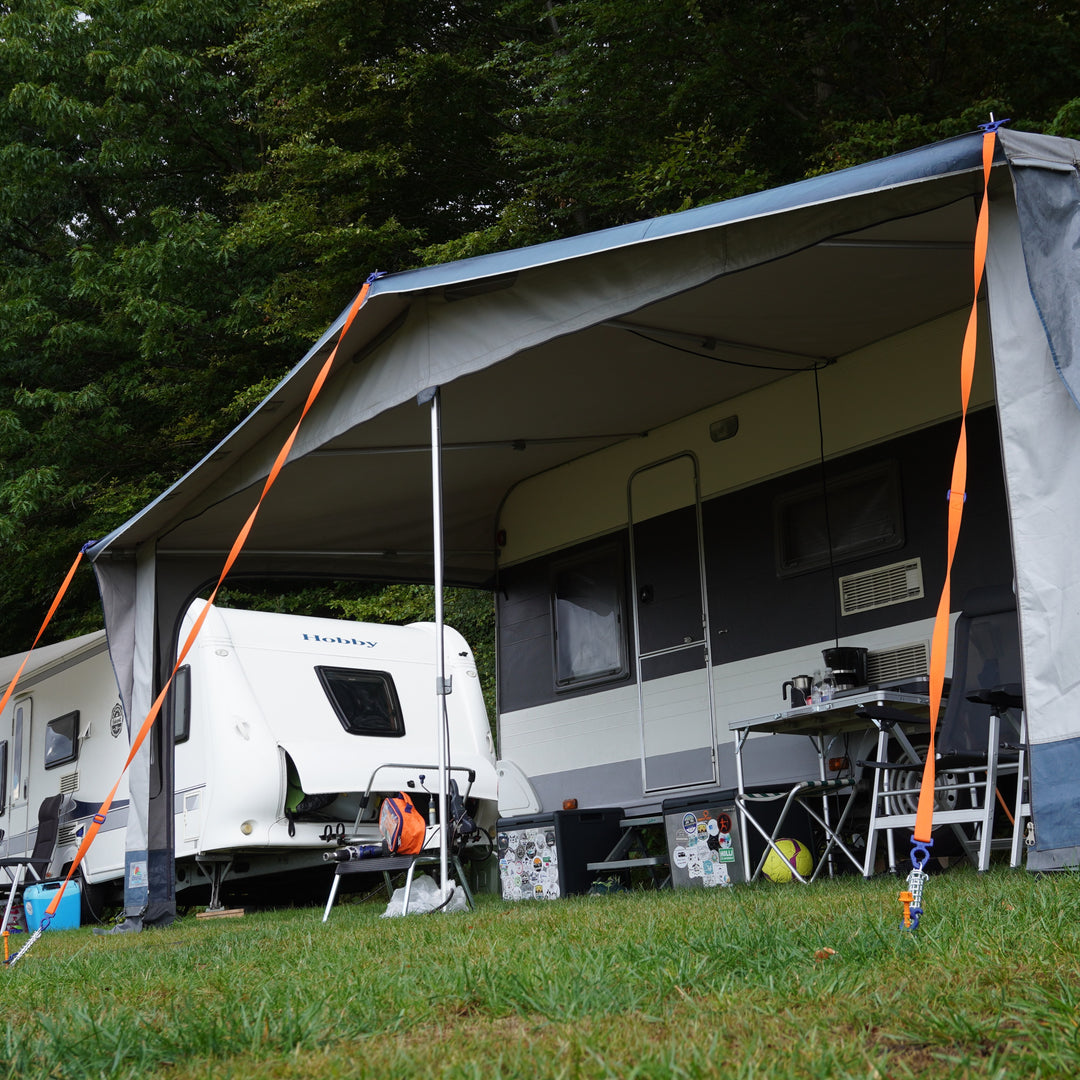Tie Strap 2.0 (1,5-3m) • Single item (PP25) • Adjustable TieDown Strap for Awnings (Thule Omnistor, Dometic, Fiamma, etc.)