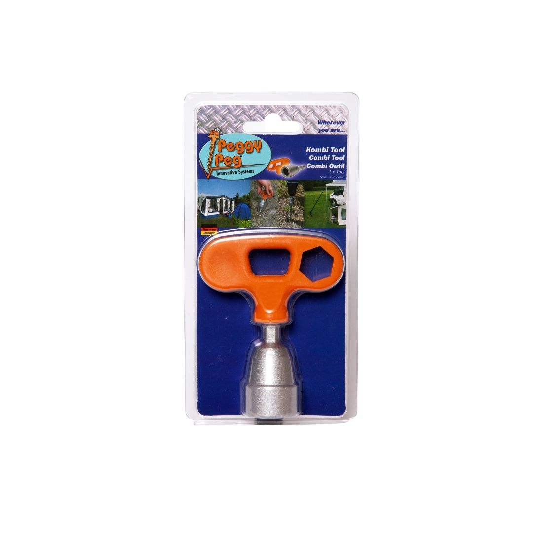 Kombi Tool Alu • 2-teilig (HP68) • Aluminium Schraubwerkzeug für alle Peggy Peg Schraubheringe