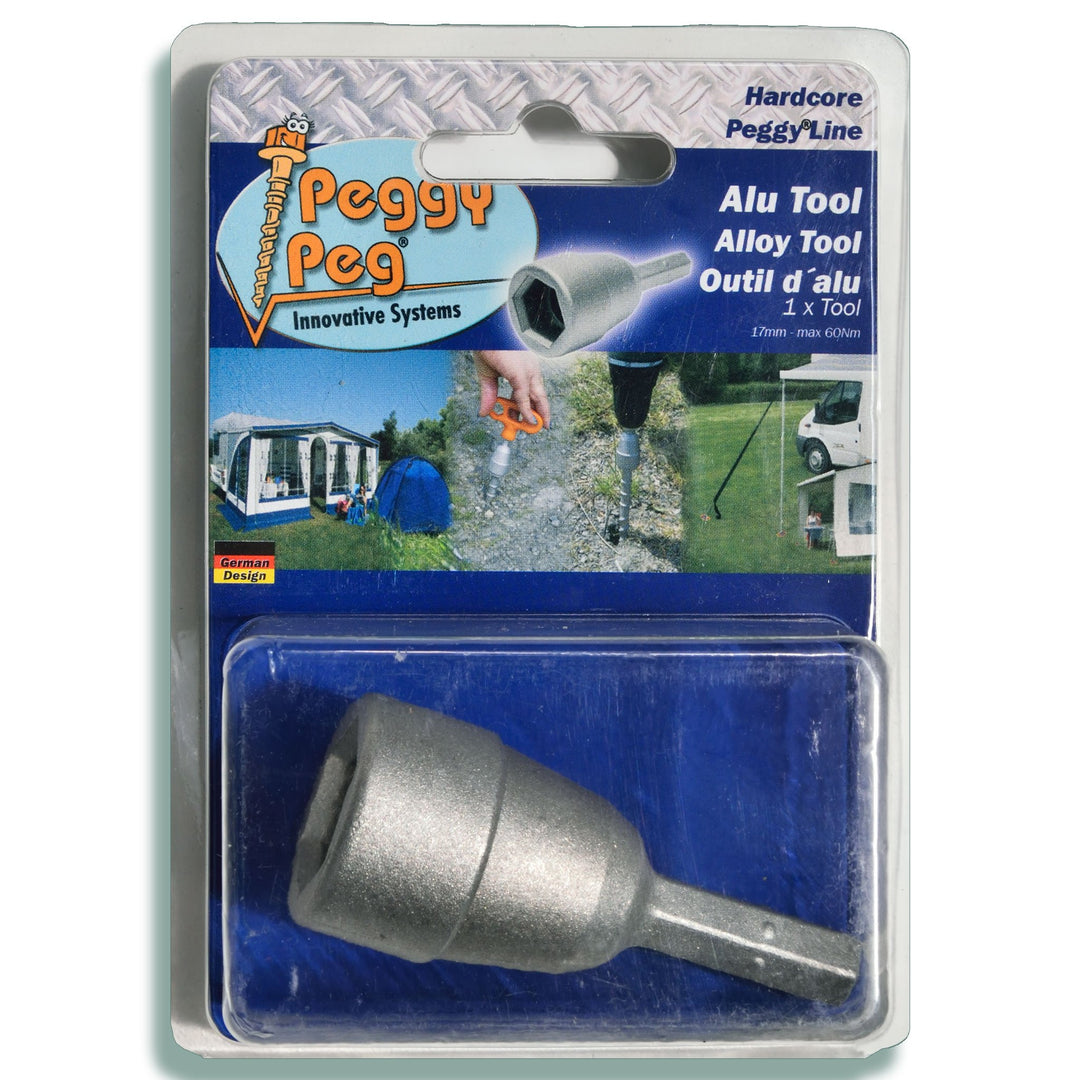 Kombi Tool Alu • 2-teilig (HP68) • Aluminium Schraubwerkzeug für alle Peggy Peg Schraubheringe