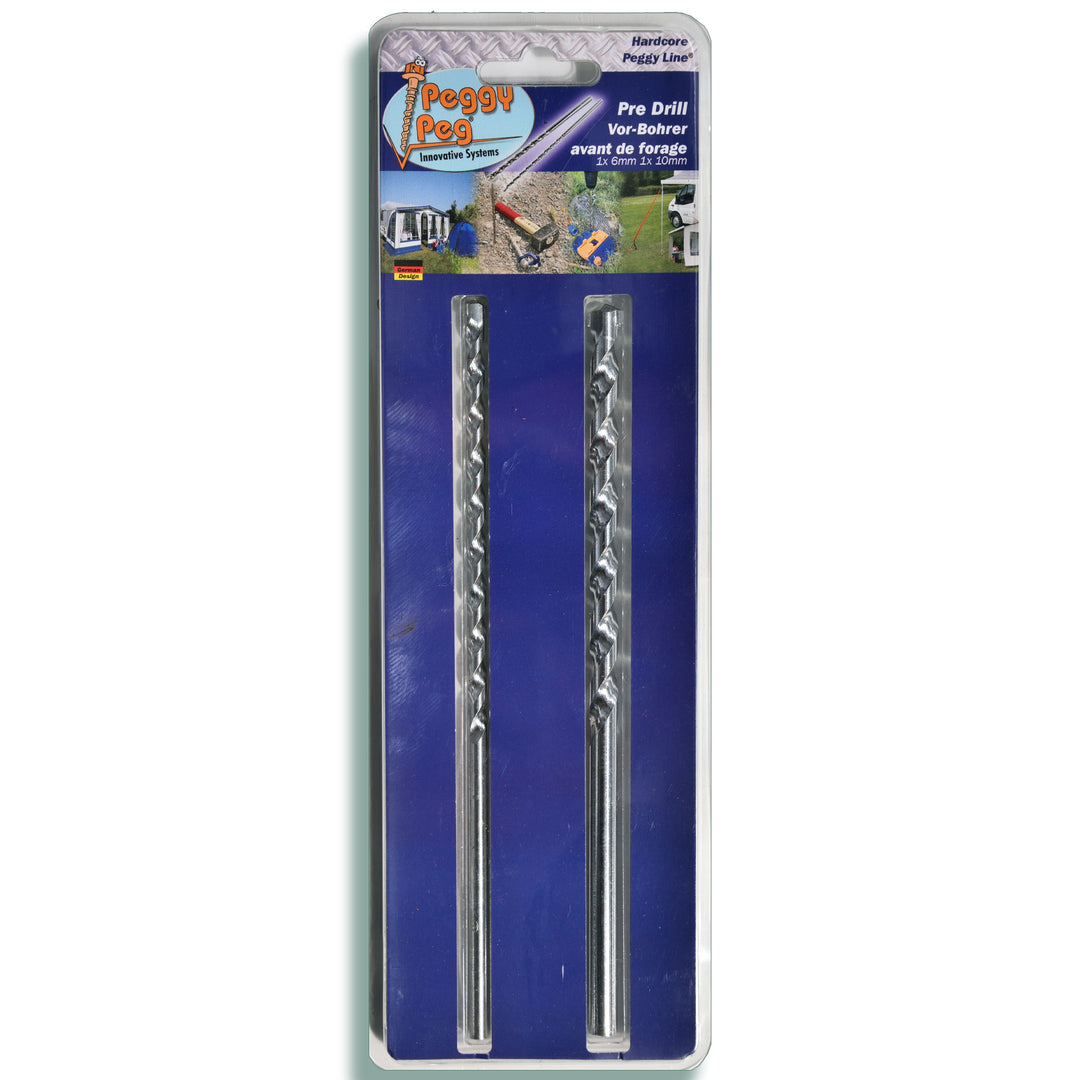 Pre Drills • Pack of 2 (HP67) • for drilling Peggy Pegs in rocky ground & compacted dirt with 2 drilling-sizes
