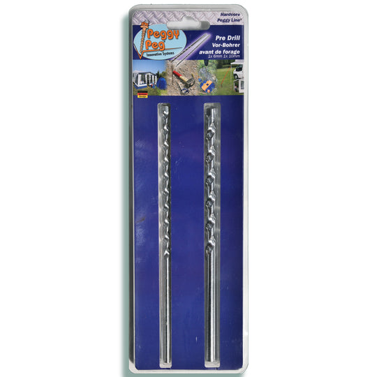 Pre Drills • Pack of 2 (HP67) • for drilling Peggy Pegs in rocky ground & compacted dirt with 2 drilling-sizes