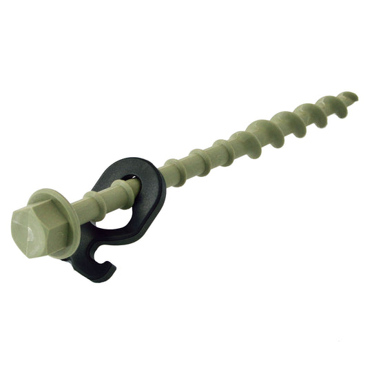 Screw-in Peg Normal (N) 20cm olive • Pack of 12 (OP02) • Tarps, Tents, Awnings, Gazebos etc.