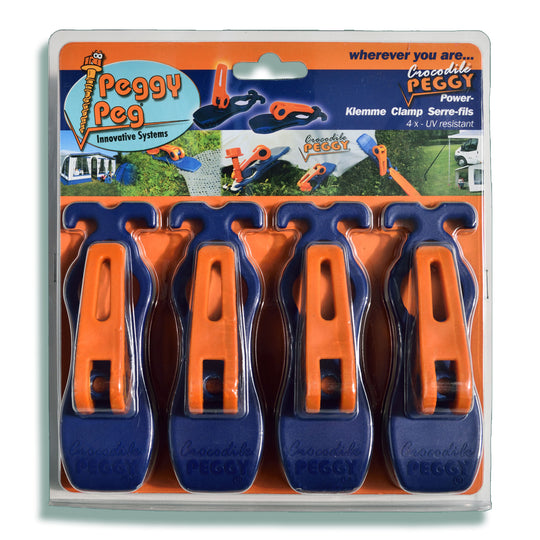 Crocodile PEGGY® Schnellspannklemme blau • 4er-Pack (PP10) • Universal Klemme für Teppiche und vieles mehr