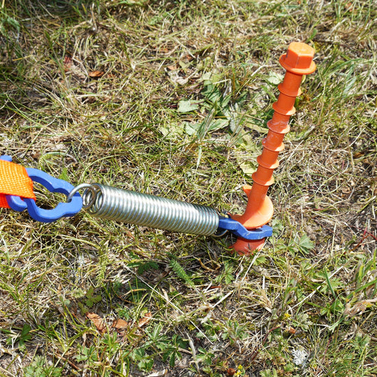 Screw-in Peg Long (L) 31cm • Pack of 2 (PP12) • Heavy Duty Large Plastic Sand Pegs for Sandy / Gravel Subsoil