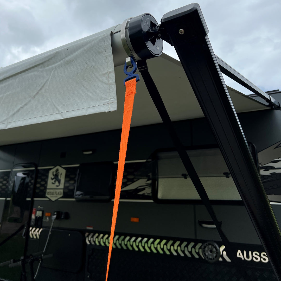Tie Strap 2.0 (1,5-3m) • Single item (PP25) • Adjustable TieDown Strap for Awnings (Thule Omnistor, Dometic, Fiamma, etc.)