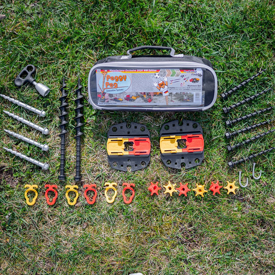 Fix&Go Peg&Stop Markisen Set schwarz rot gelb • limitierte WM Edition • Set inkl. Tasche (PP99BK-CWC)