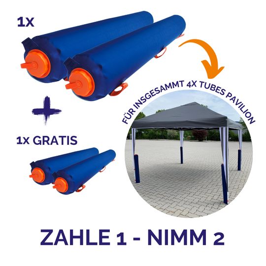Pavillon tubulaire / Réservoir de ballast flexible • Lot de 2 (PP26) • Fixation sécurisée pour votre pavillon (tente), même sur asphalte - Pour les auvents, veuillez commander la référence PP22