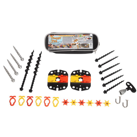 Fix&Go Peg&Stop Markisen Set schwarz rot gelb • limitierte WM Edition • Set inkl. Tasche (PP99BK-CWC)