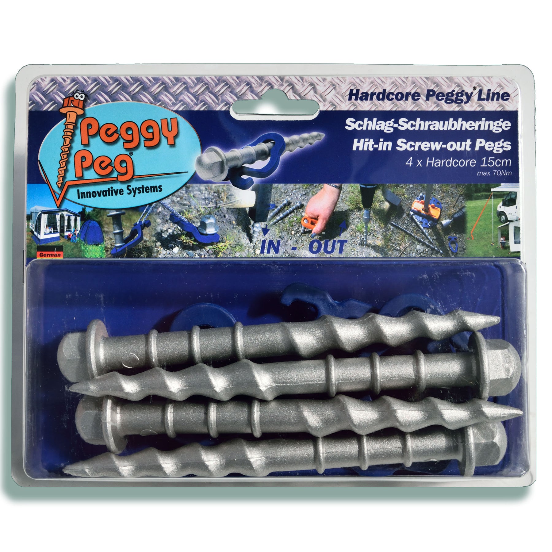 Hit-in Screw-out Peg Hardcore Peggy (HC) 15cm • Pack of 4 (HP61) • for – Peggy  Peg Shop