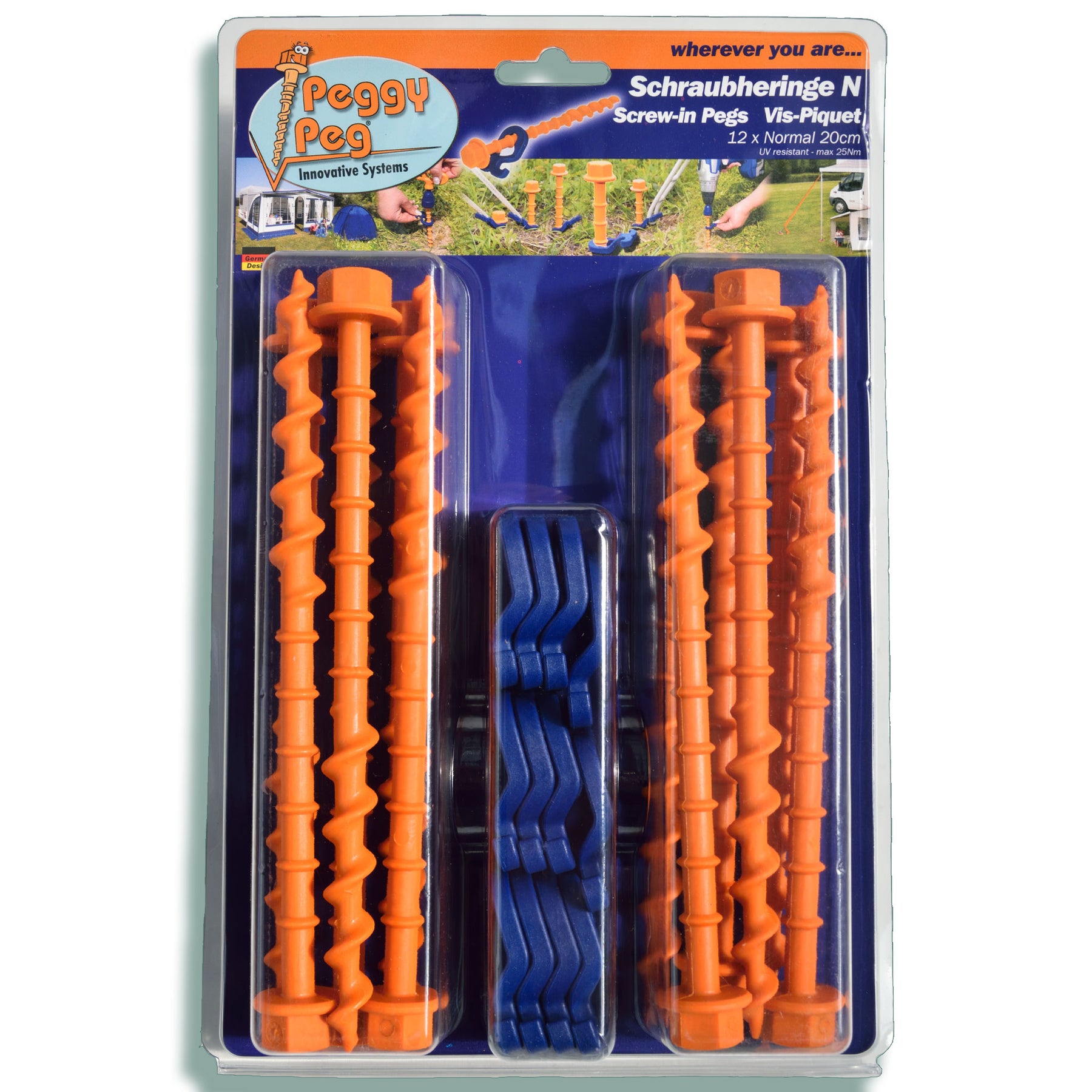 Screw-in Peg Normal (N) 20cm • Pack of 12 (PP02) • Tarps, Tents, Awnin – Peggy  Peg Shop
