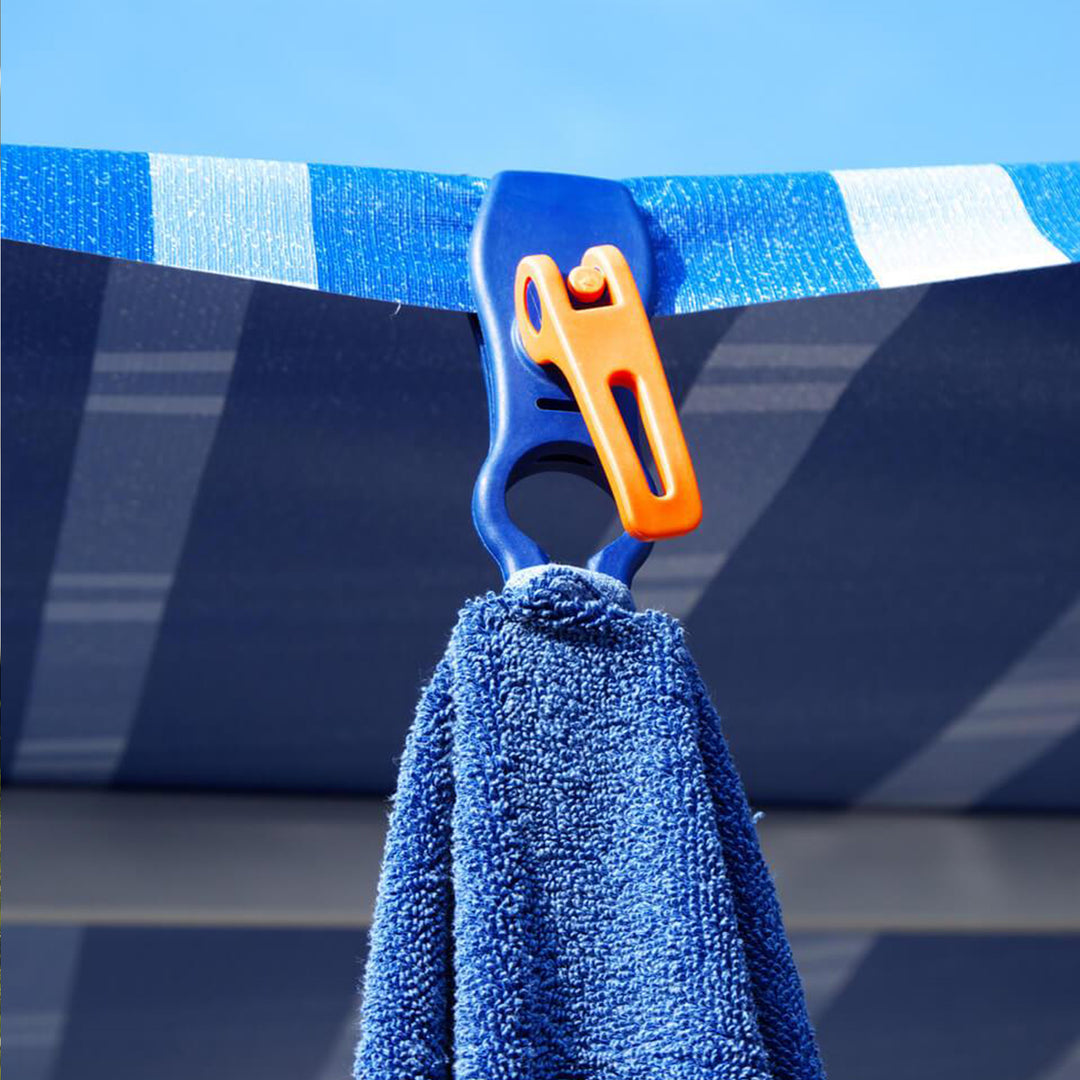 Crocodile PEGGY® Schnellspannklemme blau • 4er-Pack (PP10) • Universal Klemme für Teppiche und vieles mehr