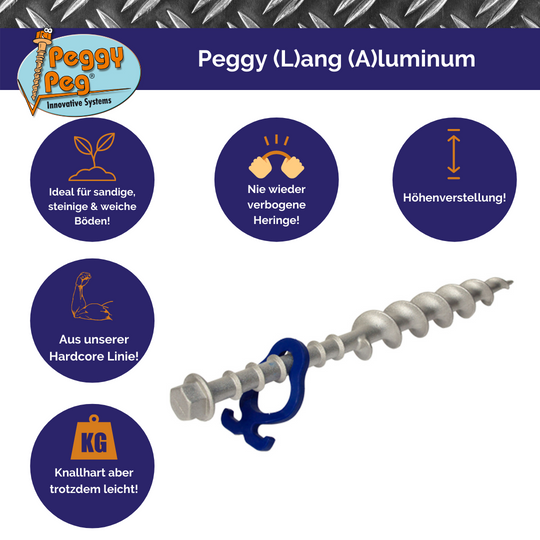 Screw-in Peg Long Aluminium (LA) 31cm • Single item with hook (spare part)