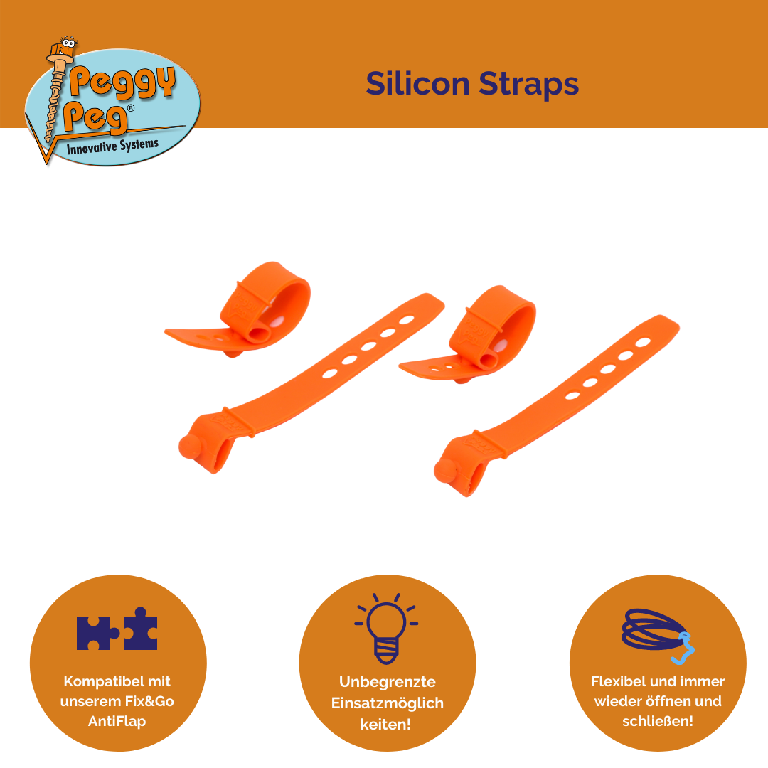 Silicon Strap • 4er-Pack (PP24) • Ersatzteil für Antiflap, Flexible & wiederverwendbare Kabelbinder